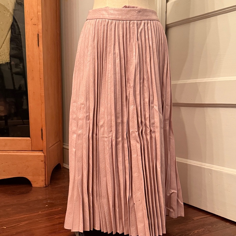 Halogen Light Pink Pleated Maxi Skirt Atlantic Pacific
